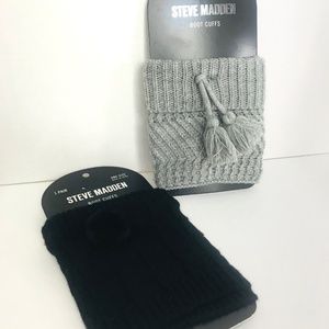 Steve Madden Boot Cuffs - Set of 2 Black & Grey